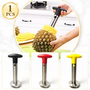 Pineapple Corer Slicer Tool, Stainless Steel Pineapple Peeler, Removable Comfortable Handle, Easy Fruit Core Remover, Kitchen Gadget, 1 Pcs