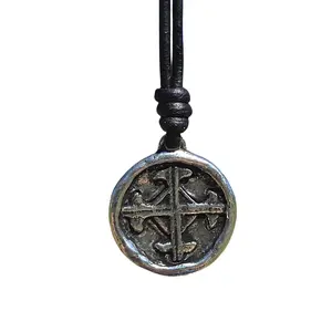 Serenity Prayer Men Necklace - Medallion Rustic, Coin, Silver Cross Charm, Women Gold Pendant, Mens Gifts, God Faith, Religious Jewelry, Catholic Accessories, Best Friend Gift, Mother