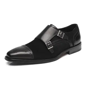 Men's Double Monk Strap Dress Shoes — Black