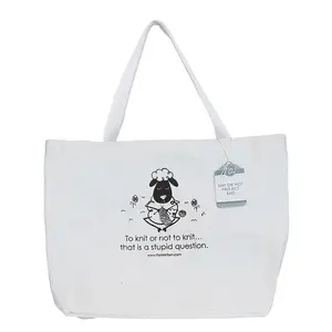 Fair Isle Canvas Tote Bag - To Knit Or Not To Knit