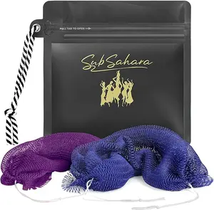 African Exfoliating Net Sponge, Long Stretch Back Scrubber for Shower, Deep Clean Body Washcloth for Dead Skin & Keratosis Pilaris, Reusable Bath Sponge for Smooth Skin