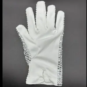 Handmade Glove with Crystals on One Side Michael Jackson Silver Adults Celebrate Impersonator