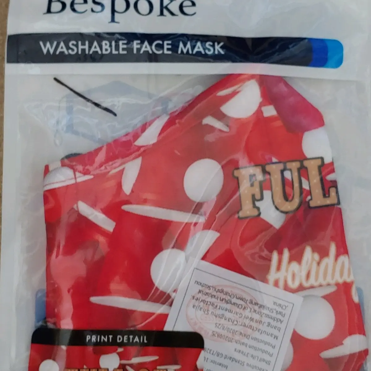 Bespoke washable face mask