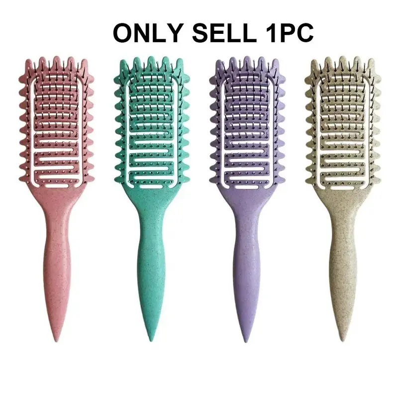 Hollow Out Hair Brush, 1 Count Curling Hair Brush, Curl Defining Brush, Curl Define Brush, Brush for Curly Hair, Heatless Styling Tool for Women & Girls, Professional Hair Styling Tool for Home & Salon Use, Styling Twist Brush