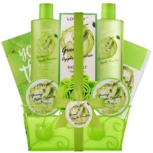 LOVERY Green Apple Care Package, Relaxation Home Spa Gift Baskets for Women, Men, Nurse, Employee, Boss - Birthday Gifts for Women, Mom, Her, Best Friend