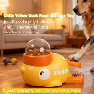Cat Puzzle Treat Dispenser Toy, Interactive Duck-ShapedFood Slow Feeder for Cats and Small Dogs Enrichment, IQTraining and Exercise 8.6 Inches, durable Duck, Catsnacktime, pet gift small medium dog