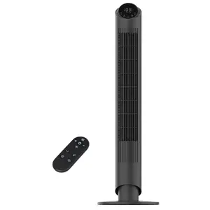 Sunspire 40'' Tower Fan for Bedroom, 90° Oscillating Standing Fan, 28dB Ultra Quiet, 26ft/s Velocity Bladeless Floor Fan with 3 Speeds & 4 Modes, 12H Timer for Living Room, Home, Office, Black