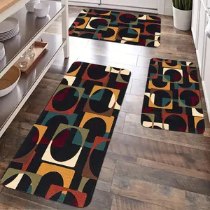 JIT 2/3 pcs kitchen minimalist patchwork carpet, carpet decoration gift, kitchen carpet set, flannel bedside set mats, slip-resistant washable bedside soft carpet, suitable for kitchen, laundry room, Machine washable rugs