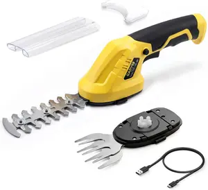 2-in-1 Electric Handheld Hedge Trimmer, Cordless Grass Shear & Shrubbery Trimmer, Lightweight Rechargeable Mini Bush Trimmers, with Type-C Cable, Dual Safety Switch, for Lawn Yard Garden Pruning
