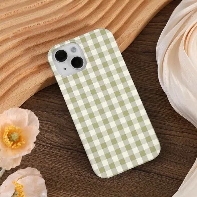 Pastel Plaid Aesthetic Soft TPU iPhone Case - Casing with Protection, Fresh Minimalist Style, Multi-Model Mobile Phone Accessory for iPhone 17,16,15,14,13,12,11, Ideal Gift for Loved Ones