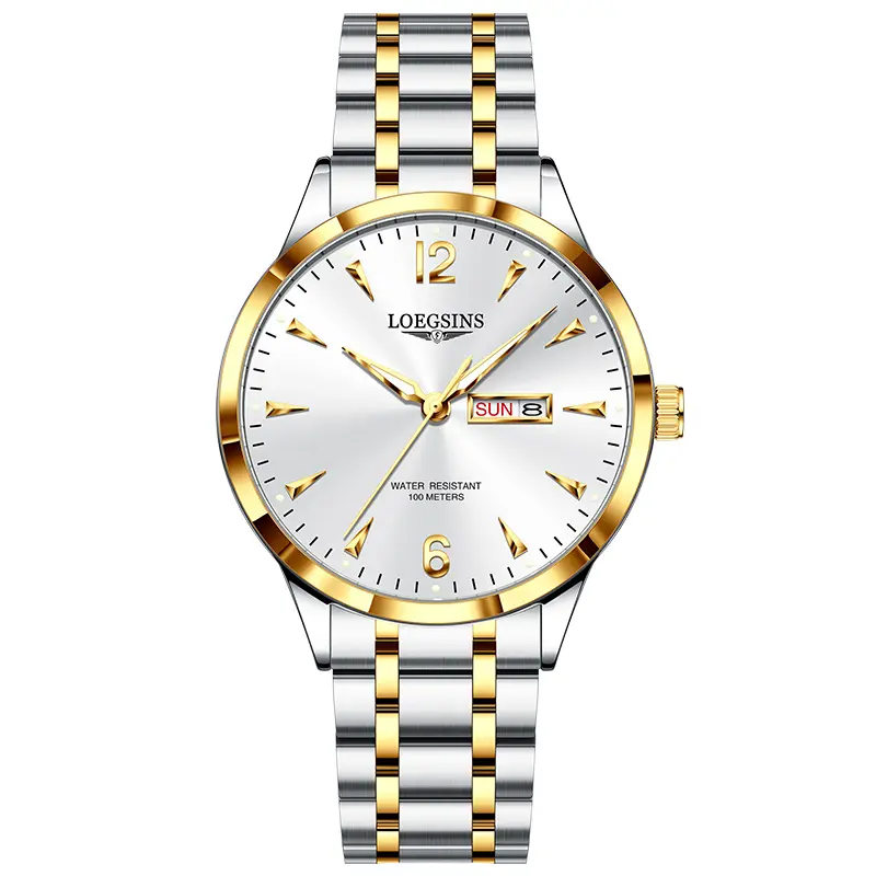 LOEGSINS Men’s Premium Watch Model 728, Automatic Mechanical Movement, 50 m Water Resistance, Luminous Display, Precise Chronograph Function, Suitable for Various Occasions