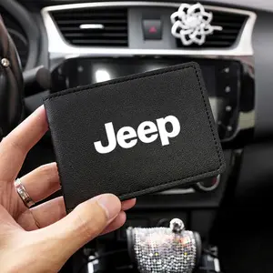 Car Driver License Bag Purse, Business Credit Card Holder, License Holder for Jeep Grand Cherokee, Renegade, Wrangler, Lanyard, Car Accessories