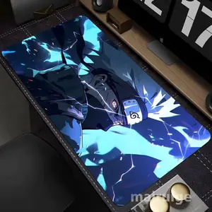 1-Piece XXL Oversized Gaming Mouse Pad Naruto-themed design featuring the Japanese anime Naruto, Rubber anti-slip, thickened 3mm washable mouse pad, Computer office decor accessory, top choice for gamers, Suitable for laptops, desks, and office tables.