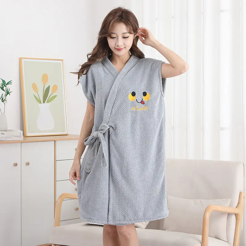 Smiling sleeveless gray