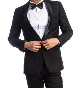 Sterling Collection: Black Tuxedo with Satin Shawl Collar – Slim Fit