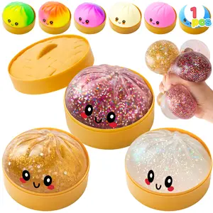 JOYIN Dumpling Mystery Box  – 1pcs Quick rebound,Full of surprises,NOT ALL Glitter, Random Styles Surprise, Colorful Soft Squeeze Stress Balls Fidget Sensory Toy, Decompression Gift for Kids Adults Squeeze toy, Soft Sensory Squeeze Toy for Stress Relie