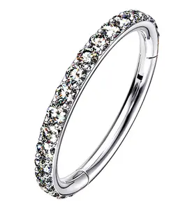 Titanium Hinged Edge CZ Segment Ring