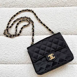 Pre-owned CHANEL Satin mini bags Vintage Mini Square Bijoux Chain Flap Bag