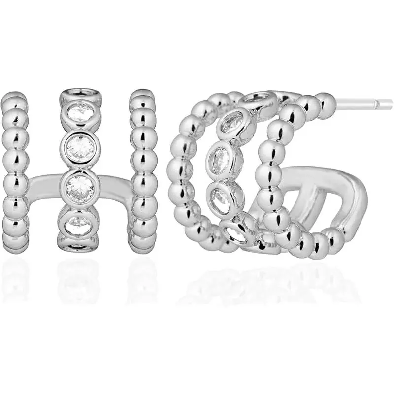Triple Hoops-White Gold