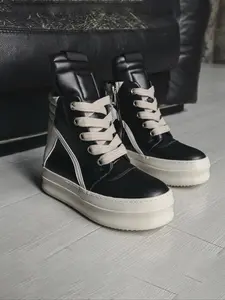 New Men's Long Boots Fashionable Booties Versatile Trendy Height Increasing Thick Sole Unique High Street Boots Size 39-44