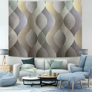 Modern Wavy Geometric Tapestry, Minimalist Neutral Wall Hanging, Textured Wave Tapestries, Aesthetic Wall Blanket, Contemporary Backdrop Decor for Modern Living Room, Dorm & Neutral Home Decor