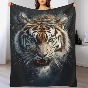 Tiger Throw Blanket Tiger Blanket Tiger Gifts Decor Pictures Art Painting Throw Gifts for Tiger Lovers Animals Blanket Soft Fluffy Fleece Throw for Couch Sofa Bed