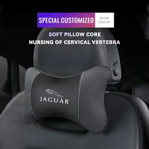 Car Neck Pillow Memory Foam Protective Lumbar Support Backrest Relieves Pressure Breathable Neck Cushion Car Headrest Pillow For Jaguar F-Pace F-Type XF XJ XE I-Pace E-Pace XEL XFL S-Type XFR XKR X-Type