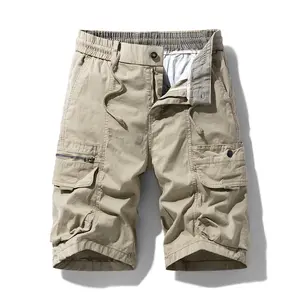 Men’s lightweight cargo shorts with multiple pockets — outdoor twill shorts with zippered pockets