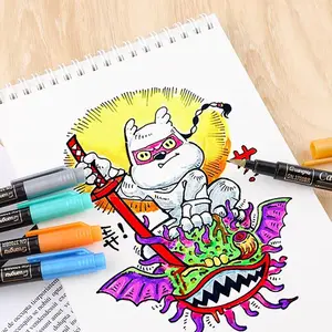 Metal Marker Set 12/20 Colors, Opaque Layering Watercolor Pens, Ideal for Graffiti, Albums, Photo Coloring, DIY Projects, Art Lovers