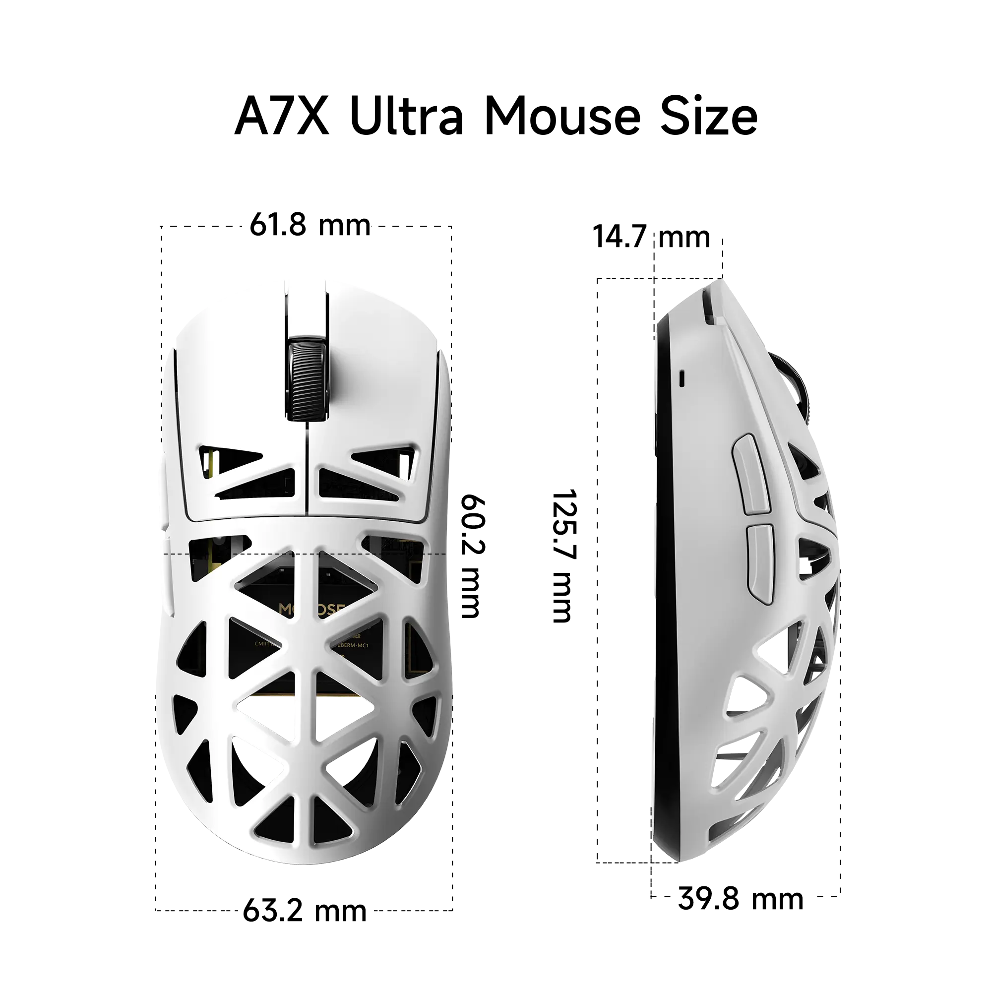 立体マウスパッドシャッテ MCHOSE A7X Ultra Magnesium Alloy Gaming Mouse - PAW3950TI Sensor