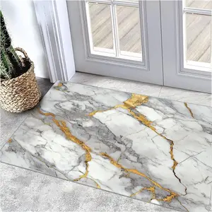 Minimalist Marble Pattern Door Mat, Non-Slip Floor Mat, Decorative Carpet for Home Living Room Kitchen Bathroom Hotel, Non Slip Rugs