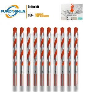 Diamond Coated Triangle Drill Bits Set - Cobalt Alloy, Heavy Duty Anti-Wobble Masonry Construction Tools for Concrete, Tile, Brick, Glass, Wood, Metal