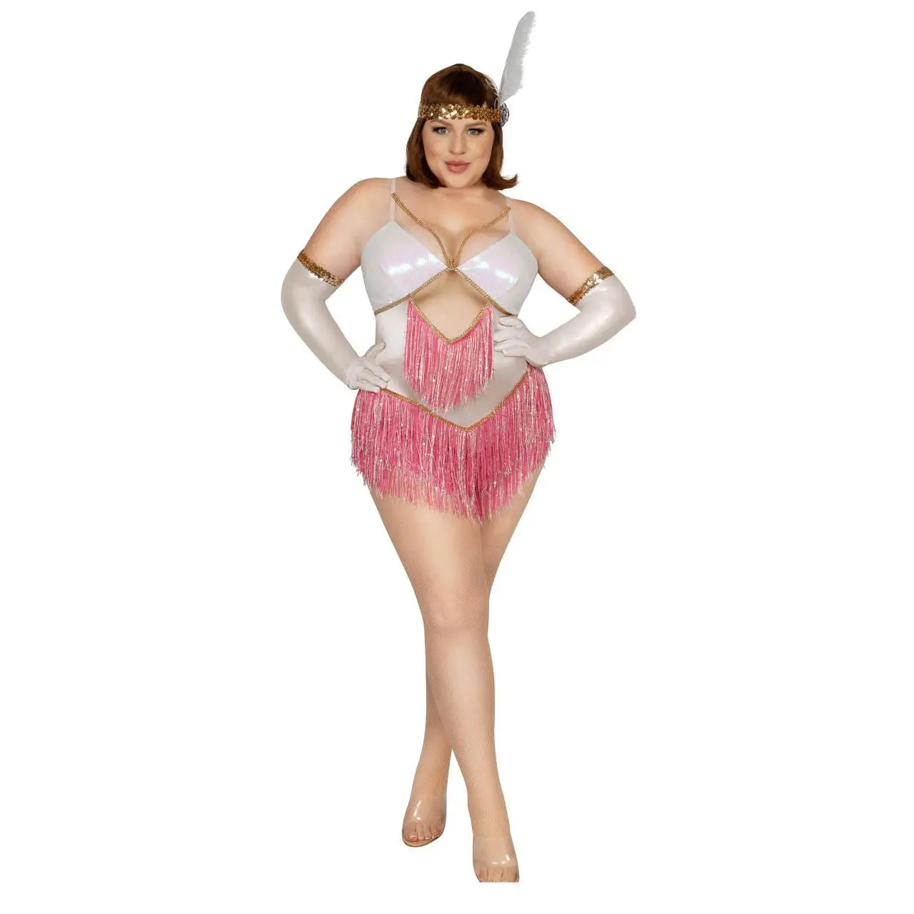 Plus Size Rosé Flapper Costume