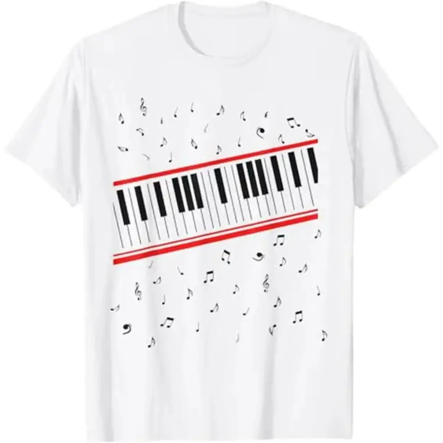 Unisex Cotton T-Shirt Featuring Michael Jackson Beat It Music Notes and Piano Design