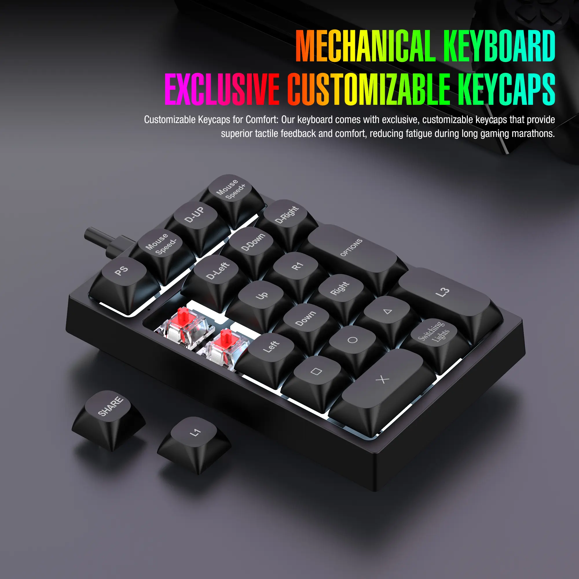 ZJFKSDYX Keyboard & Mouse for PS4 – Professional Adapter，21-Key