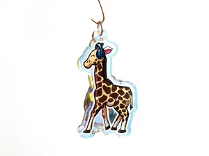 Holographic Giraffe Keychain: Acrylic Animal Lover Gift