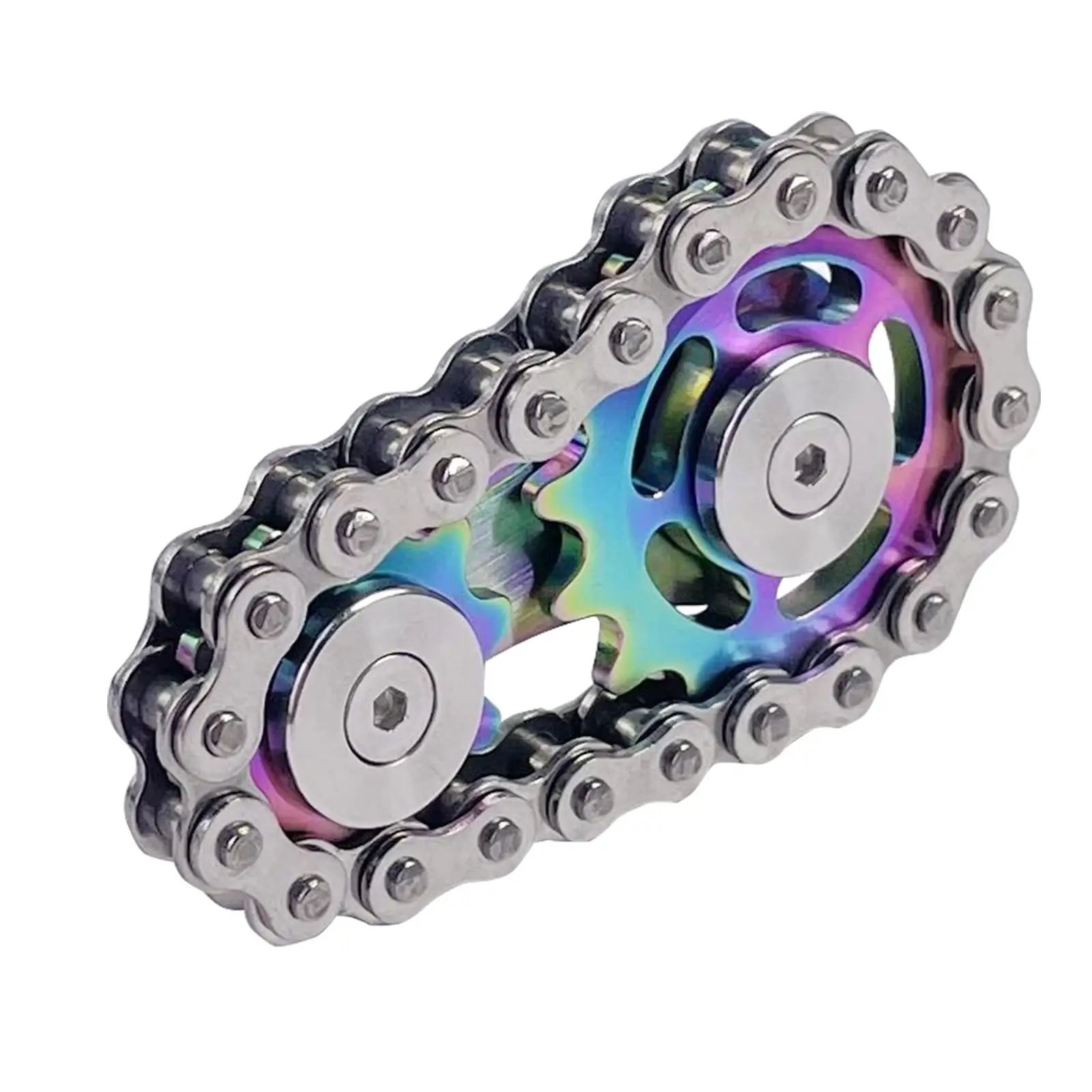 Bike Chain Gear Fidget Spinner Gift, 1 Count DIY Metal Sprocket Chain Fidget Toy, Stress Anxiety Relief Fidget Toy for Friends Classmates Lovers Famil