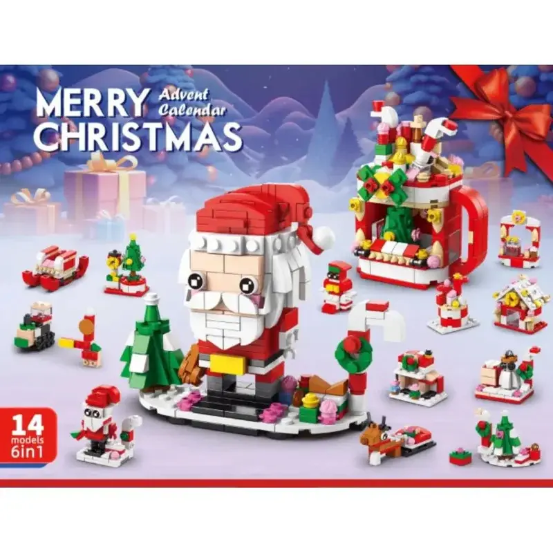 24Years Christmas building block toy blind box set Xmas Advent Calendar Bricks DIY Educational Toys Kit Gift For Kids Adults