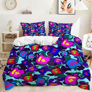 2/3Pcs Set of Colorful Graffiti Camouflage Themed Printed Duvet Cover Set, Decorative Duvet Cover, Irregular Textured Bedding Set, Soft Ultra-Fine Fiber Material, Creating Bedroom Decoration, Including 1 or 2 Pillowcases - No Padding/Zipper Closure