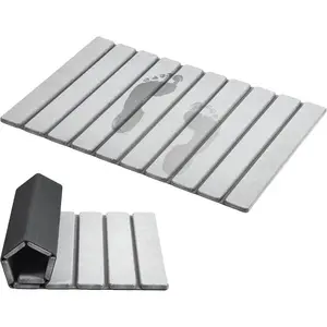 Foldable Stone Bath Mat, Super Absorbent Diatomaceous Earth Mats, Non-Slip 23.6 x 15.5 Inch Quick Drying Mat, Compact and Easy to Store Bath Mats for Bathr