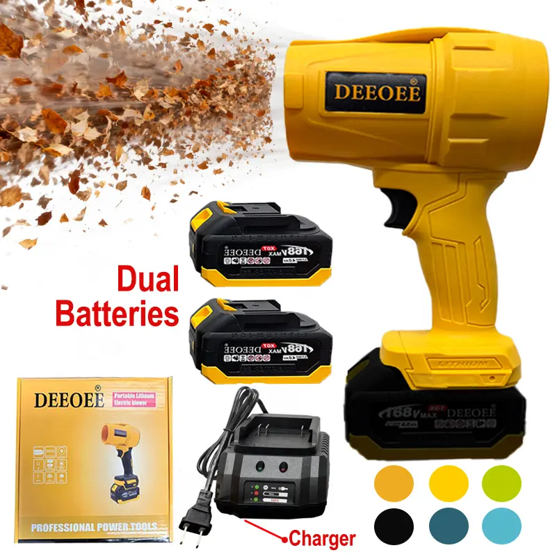 Cordless Leaf Blower Portable Dust Cleaner Handheld Lightweight Blowers Speed for Patio Cleaning, Drying,Camping Gifts 2 Batteries