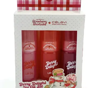 Strawberry Shortcake Berry Delight Lip Oil Set - 3 Pack of Berry Delight Lip Oils for Soft and Shiny Lips