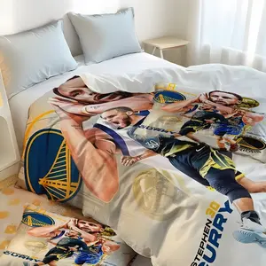Stephen Curry basketball poster bedding set (1 duvet cover + 2 pillowcases, no filling) - durable material, easy-care fabric, a top choice for holiday shopping.