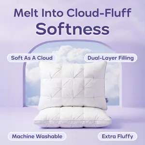 Mellow Sleep | Ploof Pillow – Extra-Fluffy Dual-Layer Cooling Pillow, Cloud-Like Soft Plush Bed Pillow with Breathable Support, Never Flat, Neck-Cradling Comfort for Side, Back & Stomach Sleepers, Machine Washable