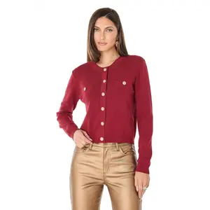 Loretta Knit Cardigan Top - Merlot