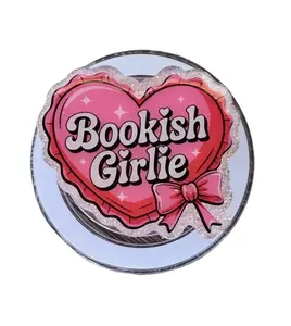 Bookish Girlie MagSafe Phone Grip, Cute Coquette Reader Gift, Book Club Accessory, Pink Flower Griptok, Trendy Acrylic Topper, Cute Bibliophile Pop Socket