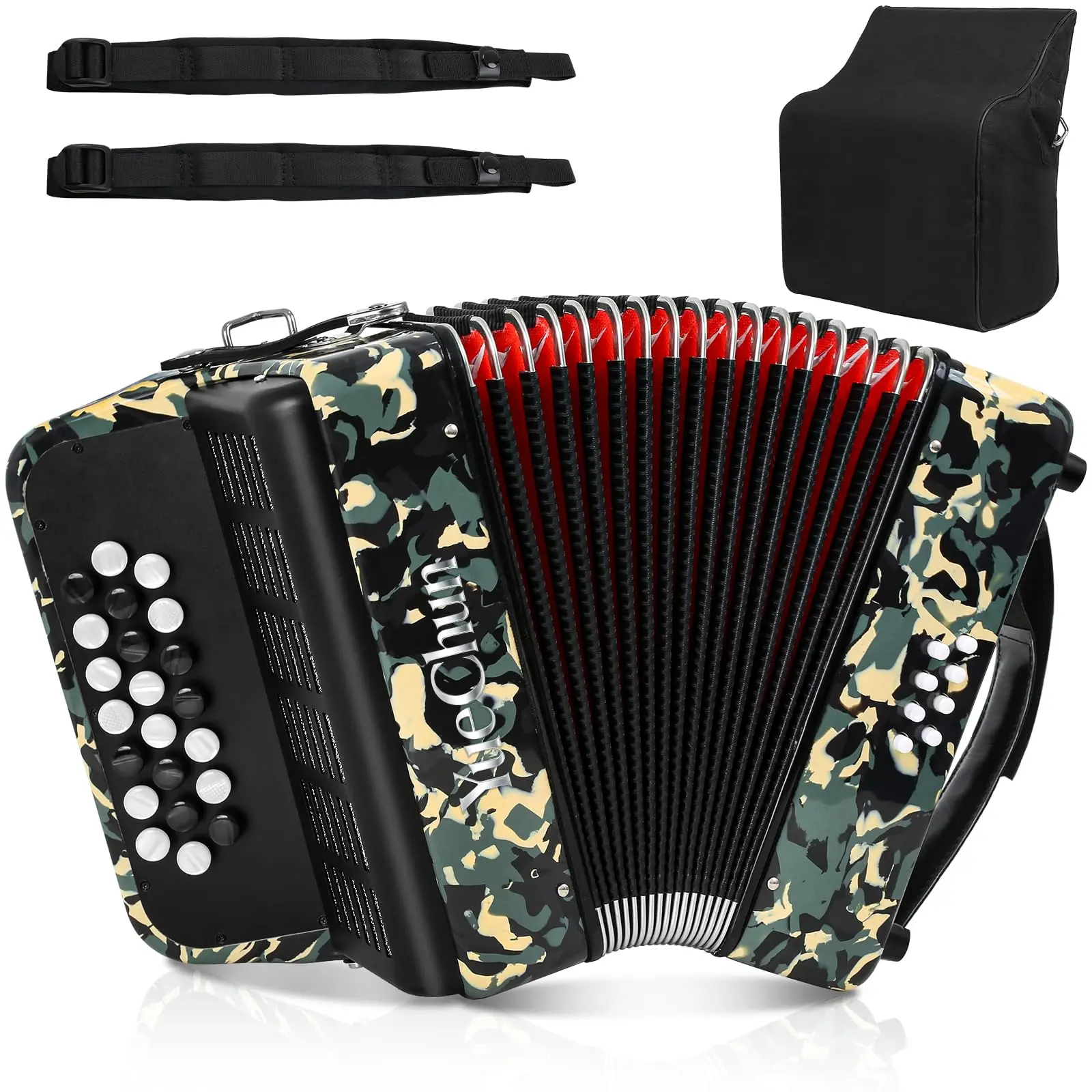 Accordion 22 Keys 8 Bass, Suitable for beginners,Easy Learning