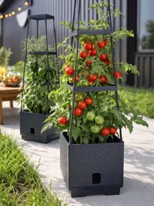 Planter with Trellis – Vertical Garden Tower for Patio or Balcony – Raised Bed Vegetable Container for Tomatoes, Peppers, Herbs & More – Space-Saving Outdoor Garden Kit