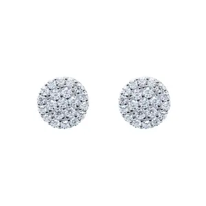 Moissanite Cluster Earrings (Approx. 0.57CT Total) – 925 Sterling Silver Screw Back
