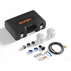 VEVOR Turbo Boost Leak Tester Kit, Compatible with 3"/3.5"/4" Pipe, 0-150 PSI Valve Gauge & 0-60 PSI Adapter Gauge, Turbo System Leakage Tester Set with 4 Pairs of Air Fittings for Diesel Trucks, SUV